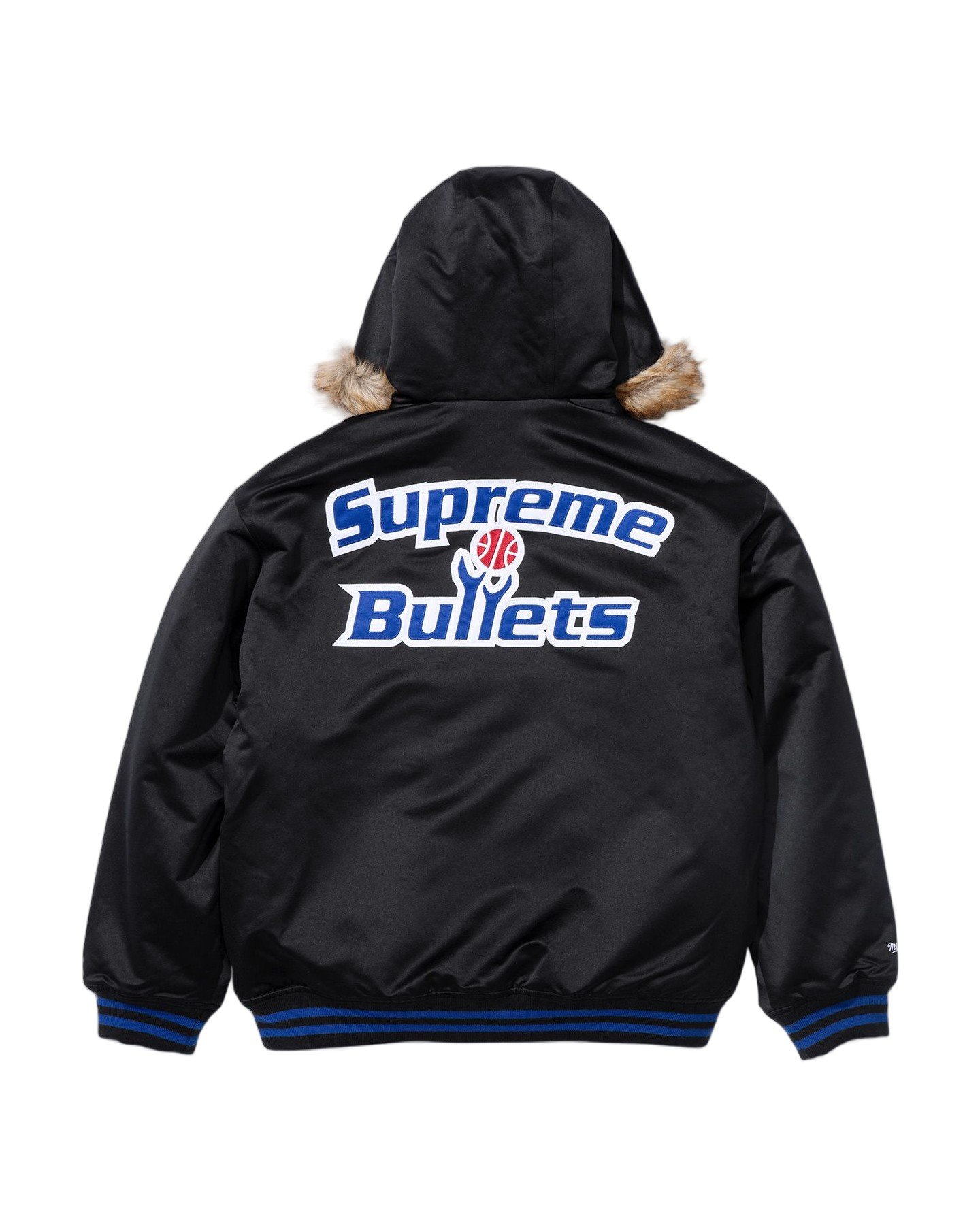 Supreme®/Mitchell & Ness® Teams Hooded Satin Varsity Jacket view 9